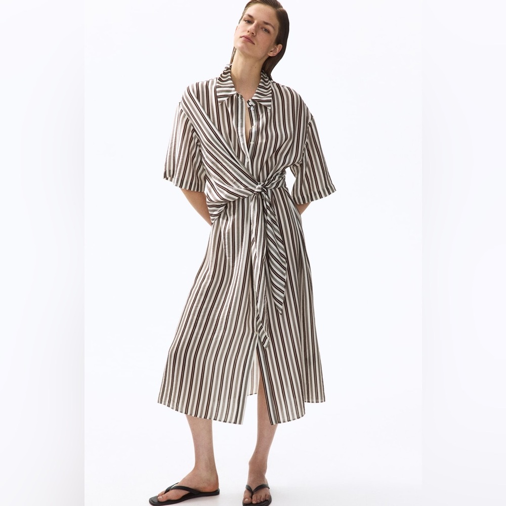 NWT H&M Tie Detail Shirt Dress